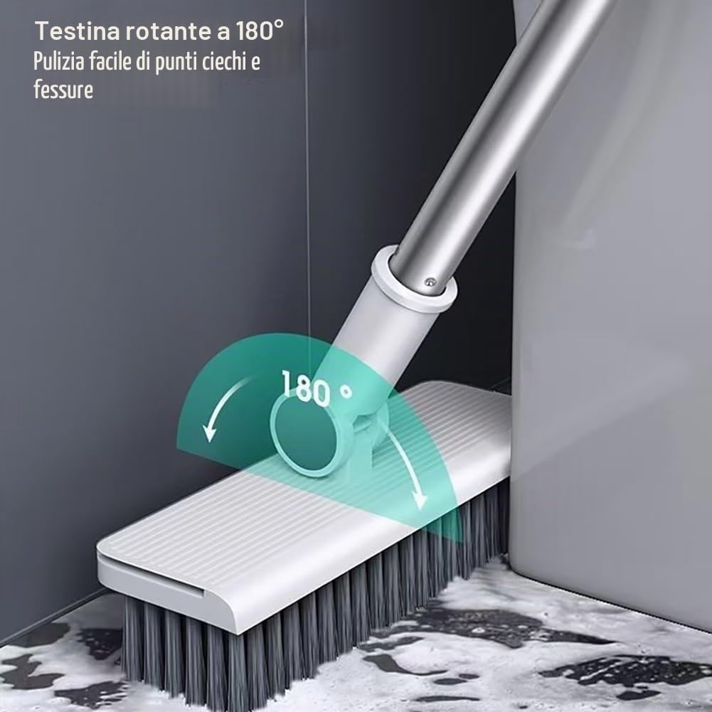 VALINK Set di scopa, paletta 3 in 1, scopa e spazzola per pavimenti, kit di pulizia verticale antivento con manico lungo per casa, cucina, stanza, 1,24 m
