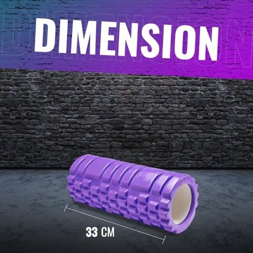 Foam Roller for Deep Tissue Muscle Massage | Fitness Gym Physio | Massage Roller for Legs, Back and Arms | Trigger Point Muscles Therapy | Lightweight | 33x14cm (Purple) - Image 4