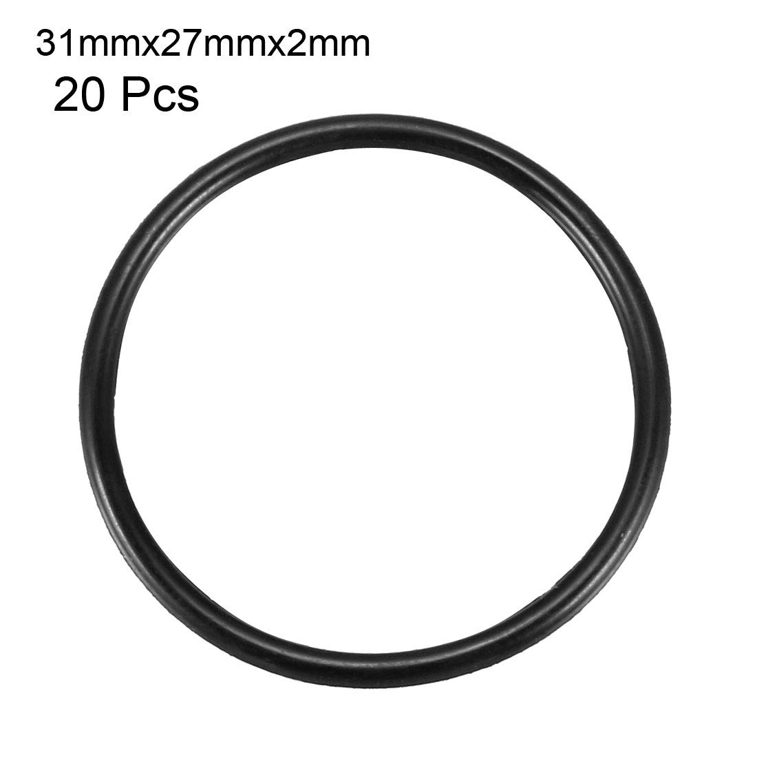 Sellify 20Pcs Black 31mm Dia 2mm Thickness Nitrile Rubber O Ring NBR Sealing Grommets