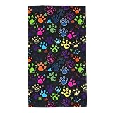 Abstract Colorful Dog Paw Print Hand Towels Animal Face Towel Soft Guest Towel Portable Kitchen Tea
