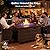 43" Propane Fire Pit Table, Patio Dining Fire Pit Table, 50,000BTU CSA Certified, Tile, Aluminum, & Wicker Details, with Lid&Wind Guard, Outdoor Fire Pit Accessories Included, for Garden, Yard