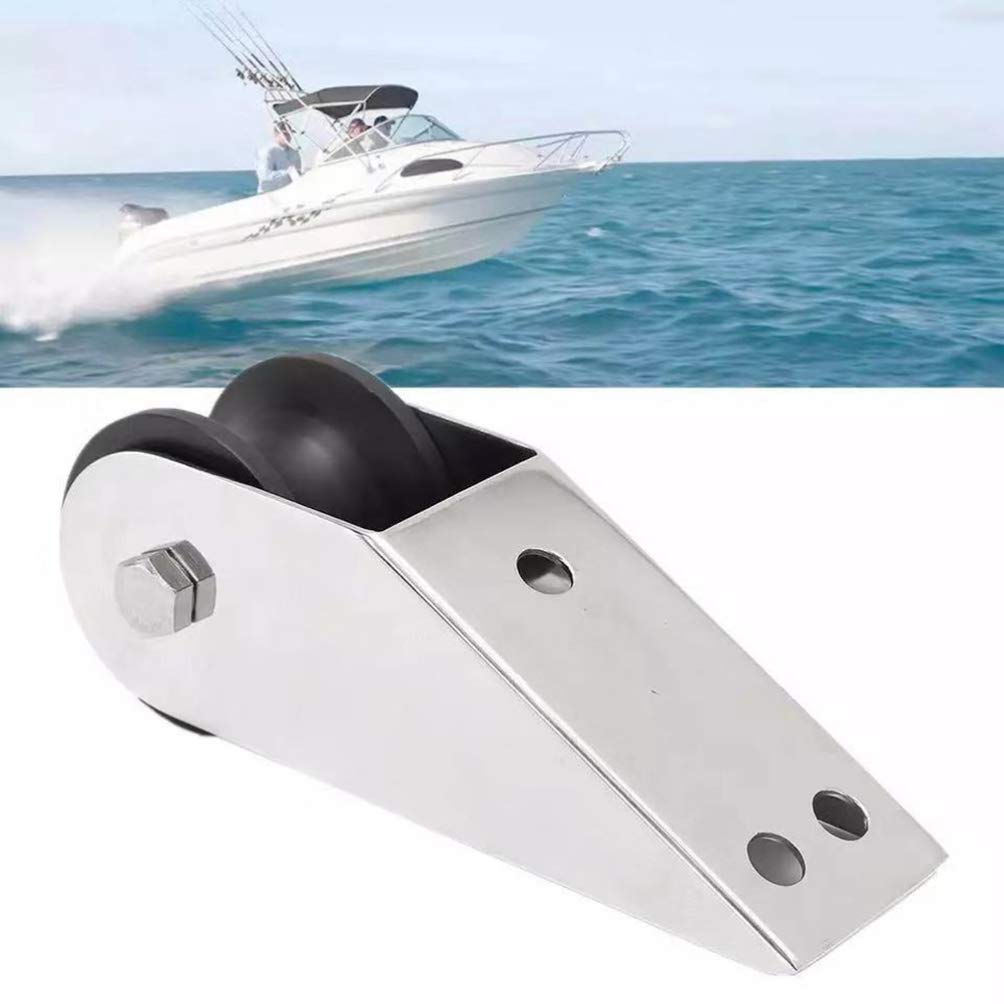 BESPORTBLE Staffa di Ancoraggio per Barca in Acciaio Inox 1 Pezzo | Rullo in Nylon, Finitura Argento, per Catena di Ancoraggio, Accessorio Marino Installazione Semplice