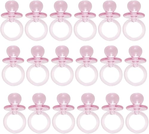 Chupete de cristal acrílico rosa pequeño, 18 piezas, 1 pulgada, adorables decoraciones de fiesta para baby showers y revelaciones de género