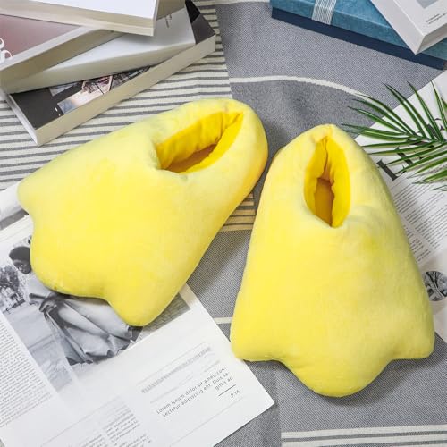 Meanplan Duck Slippers, Winter Feet Slippers Yellow Cartoon Shoes Fluffy Claw Paw Shoes Halloween Party Gift2