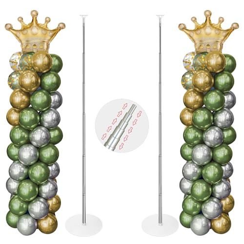 Image of Balloon Stand, Balloon Arch Stand, 7 Feet Balloon Arch Kit of 2, Adjustable Metal Balloon Column Stand for Birthday Party, Wedding, Baby Shower, Graduation Decorations