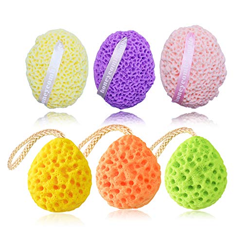Spclsim Bath Shower Sponge Body Scrubber Loofah Sponge Gentle Body Exfoliating Loofahs Pouf Cleaning Body Luffa Sponge for Women Men Kid (A-Multi-Color-a)