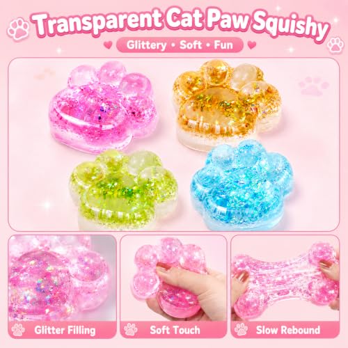 Image of 3PCS Taba Squishy Cat Paw, Taba Squishy for Relaxing Sensory Fidget Pinch Family for Kids Cat Paw Squeeze Cute Beautiful Cat Paw (Blue and Pink)
