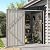 Aoxun 6' x 4' Lean to Shed Outdoor Steel Garden Utility Cabinet with Lockable Door Waterproof & Rust-Proof for Yard, Patio, Backyard (Brown, Base Included)