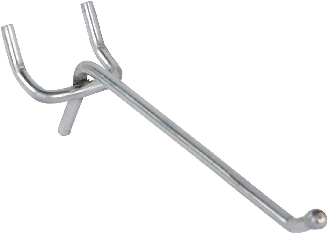 SSWBasics Pegboard Hooks 4" Pack of 200, Chrome Finish, Peg Board Hooks for Hanging Accessories, Small Tools, Housewares, for Use with Standard 1/8 or 1/4" Panels & Displays
