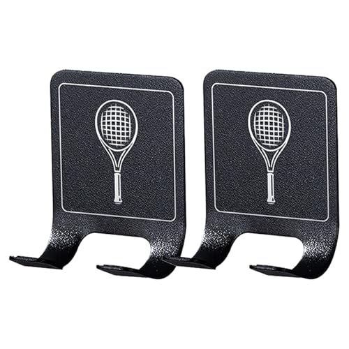 2 soportes de raqueta de tenis resistentes para montaje en pared, soporte vertical para ahorro de espacio, para garaje, dormitorio, gimnasio, entrenamientos