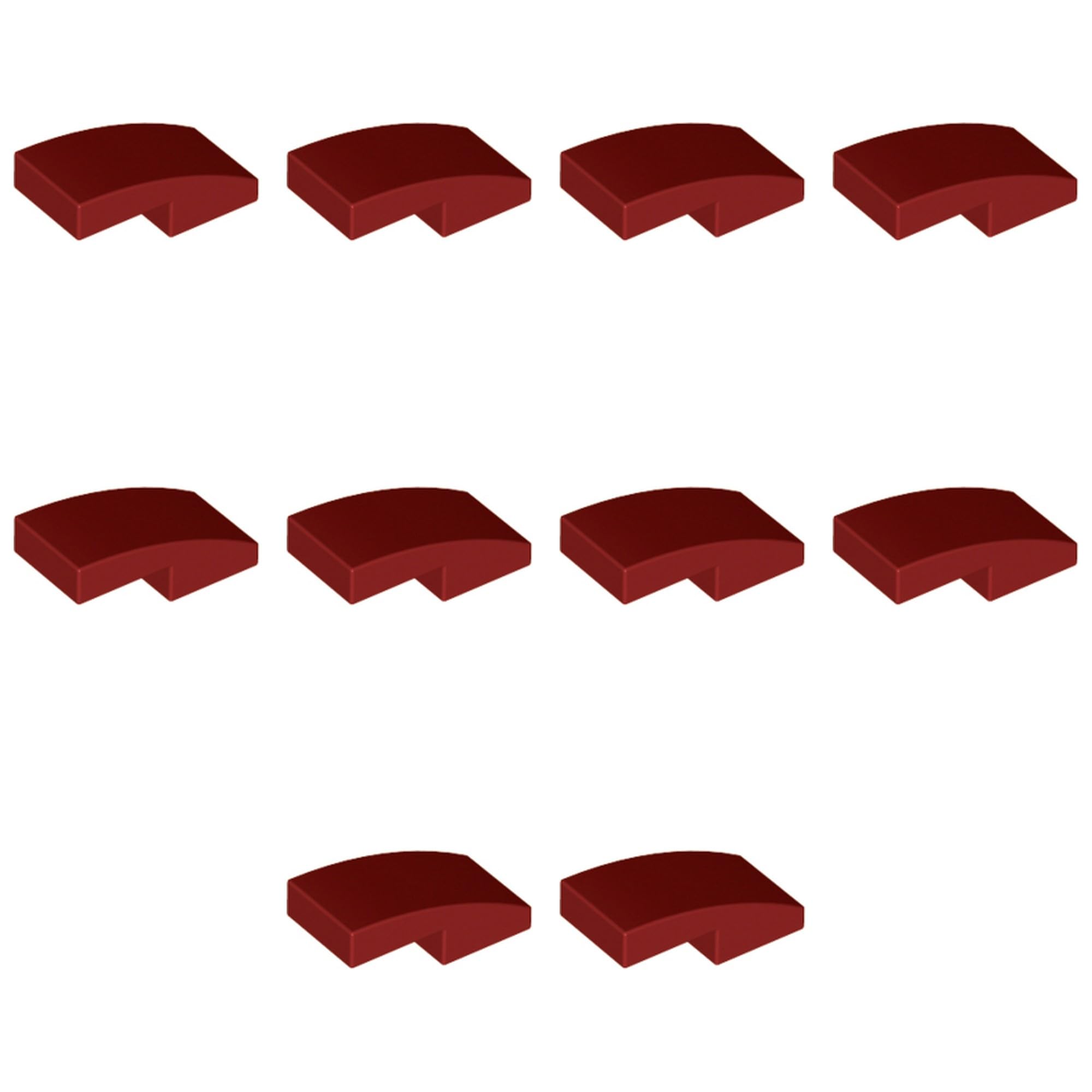 LEGO Slope, Curved 2 x 1 x 2/3, Part 11477 (Dark Red, 2, Bricks) — image 1