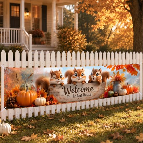 Image of Nuxovilar Happy Fall Banner,78.7 inchx17.7 inch Polyester
