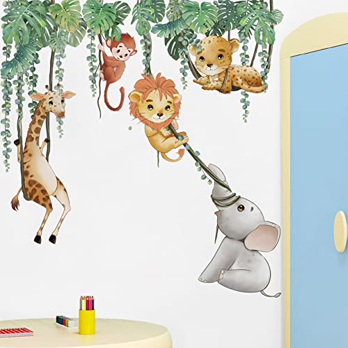 Vinilos decorativos animales safari hojas 36x12 in miniatura 2