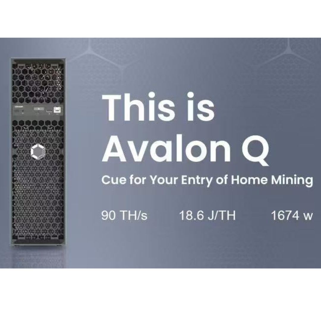 New Canaan Avalon Q 90TH/s BTC Miner 1674W 18.6J/TH Home Quite Miner with Original US Power Cord