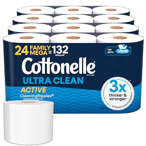 Cottonelle Ultra Clean Toilet Paper with Active CleaningRipples Texture, Strong
