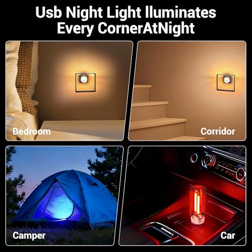 2 PCS Car USB Light Bulbs, Retro Glass Bottle LED Night Lamp with Touch Dimmable Control, Portable Interior Ambient Lighting for Vehicle, Bedroom, Hallway, Camping, Gift for Christmas or Birthday,Red - image 6