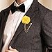 5Pcs Multicolor Rose Flower Lapel Pins for Men Handmade Satin Flower Lapel Pin for Men Suits Fashion Jewelry with Hanging Tassel Chain Brooch Pin Men's Suit Wedding Party Groom Accessories (Color 2)