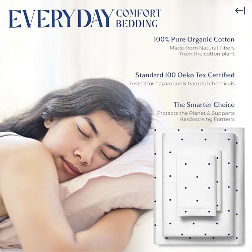 Image of Mayfair Linen Organic Cotton California King Sheets, Printed - Polka Dot