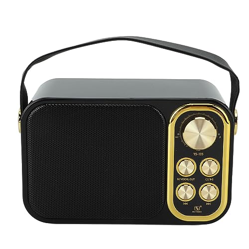 NDNCZDHC Karaoke Machine with Two Wireless Microphones Portable Bluetooth Speaker for Party Multiple Voice Effects Karaoke 3000mah High Capacity Battery for Home Party(Black)