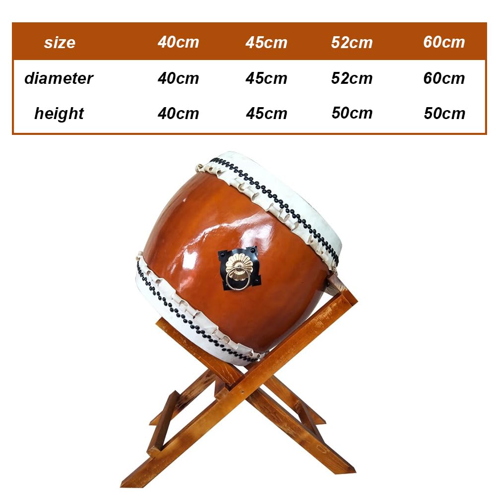 Orange Japanische Geistertrommel, Gekräuselte Randtrommeln Mit Stand, Festival Percussion Instrument, Laute Stimme,40CM
