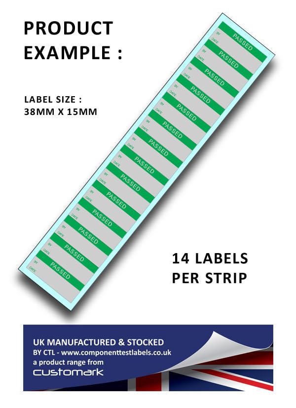 Passed - Aluminium Foil 38mm x 15mm Labels Stickers - Price per Pack of 140 Labels (P/NO. 7928291AMZ) - Image 3