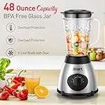Countertop Blender, 1000W Professional Kitchen Blender for Shakes and Smoothies High Speed Ice Crusher Frozen Drinks 48 OZ Glass jar - Image 2