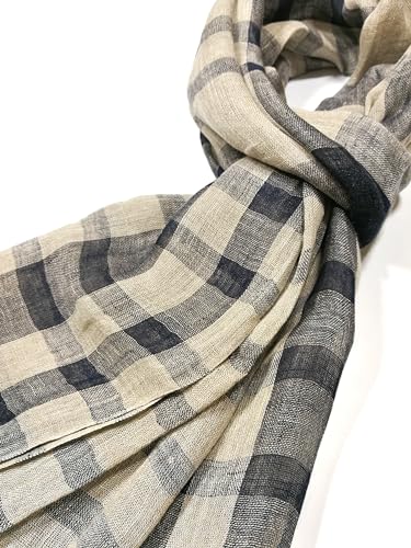 Image of Shanlin Unisex Natural Color 100% Linen Scarves for Men and Women