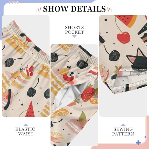 Pajama Bottoms, Cakes and Cherry Pattern Slee Pants Lounge Wear Pajamas Long Pant Sleepwear Pjs4