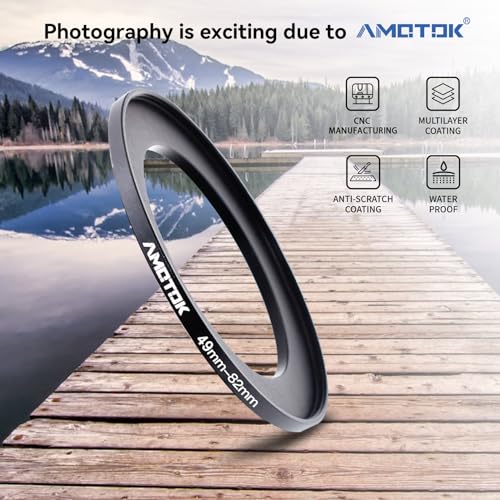 49mm Lens to 82mm Camera Lens Adapter,49mm to 82mm Filter Step-Up Adapter Ring,Compatible All 82mm Filter Accessory - Image 2