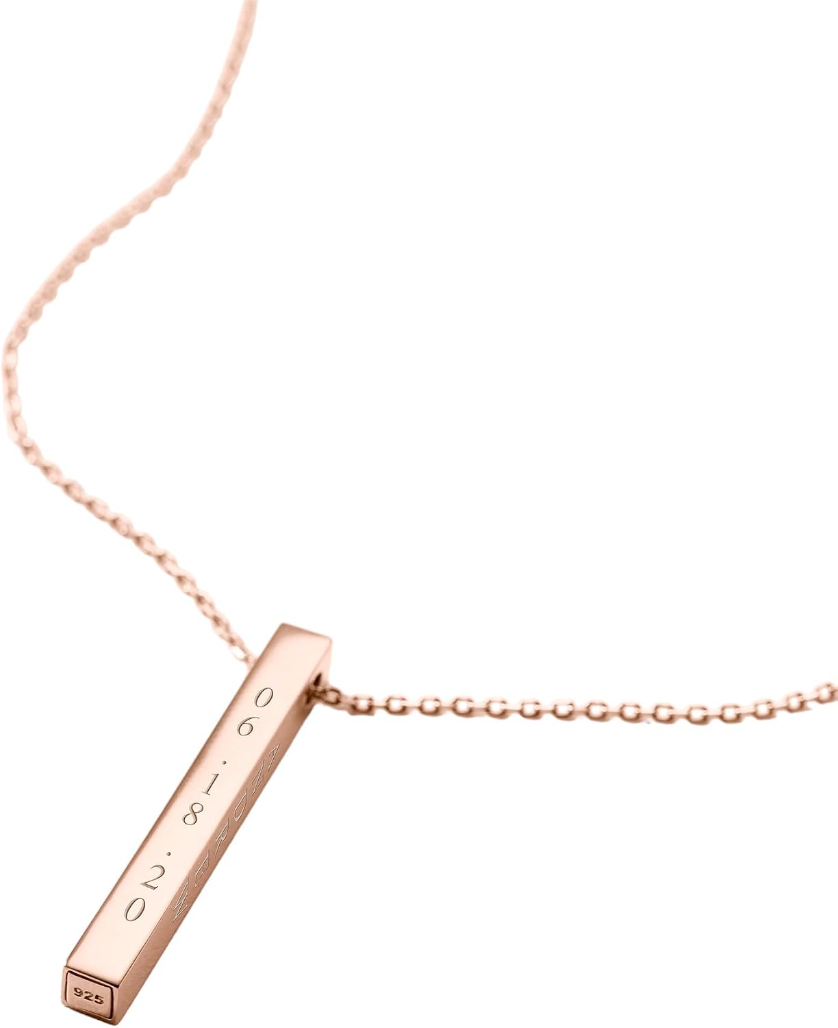 THINGS REMEMBERED Engraved Rose Gold Over Sterling Vertical Cube Necklace (Free Customization)