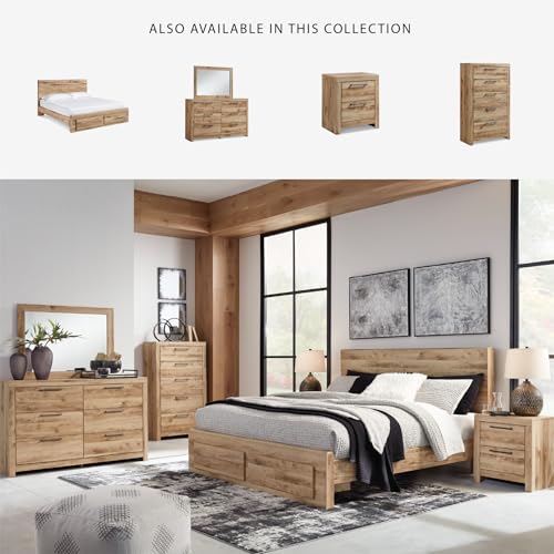 Image of Signature Design by Ashley Hyanna King Panel Storage Bed, Tan Brown