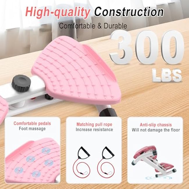 Waist Twister Machine with Resistance Bands - 300 lbs Weight Capacity, Non-Slip Twist Board, Noiseless Ab Twister for Belly Fat Loss, Home Gym Equipment for Women/Men