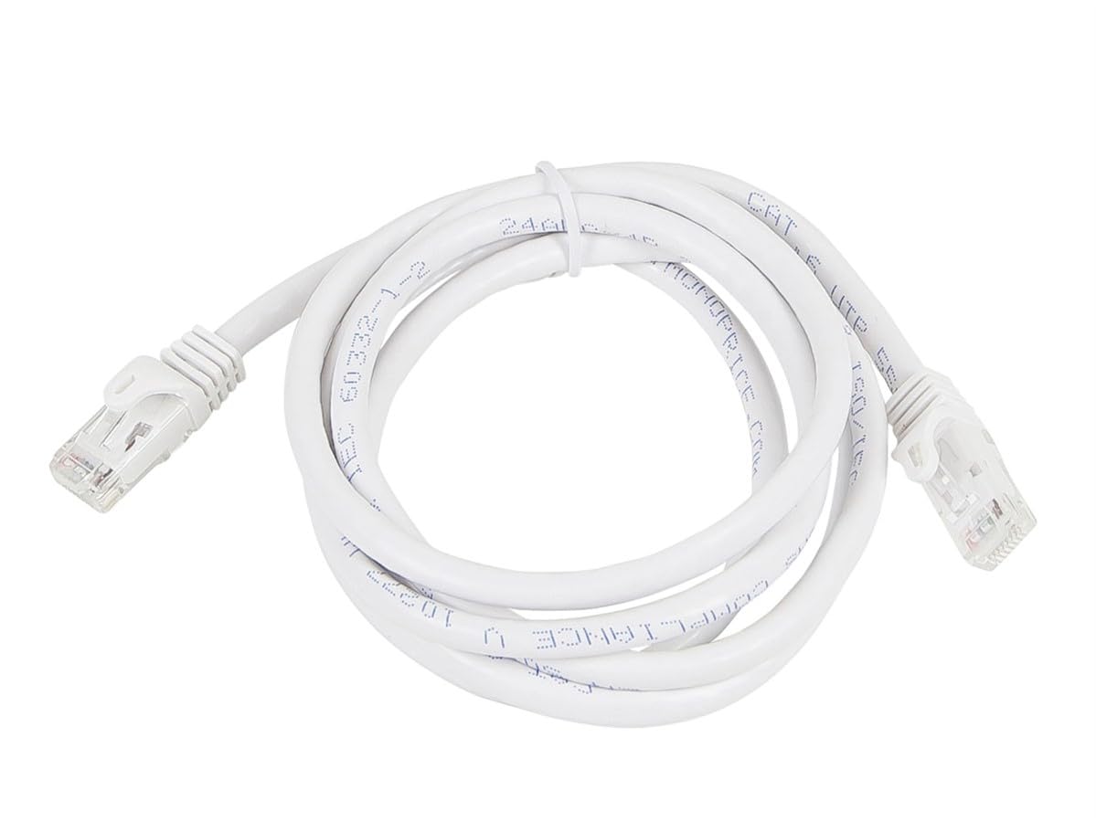 Monoprice Cat6 7ft White 12-Pk Patch Cable UTP 24AWG 550MHz Pure Bare Copper Snagless RJ45 Flexboot Series Ethernet Cable