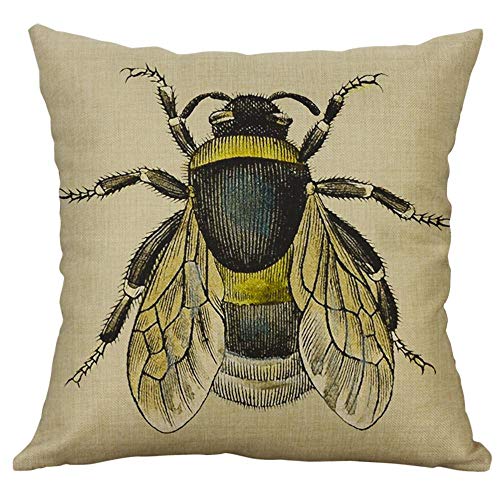 JURTEE - Insect Printing - Flax Pillowcases Personality Fashion Comfortable Cushion Covers Home Pillowcase Soft 45 * 45cm/18 * 18cm