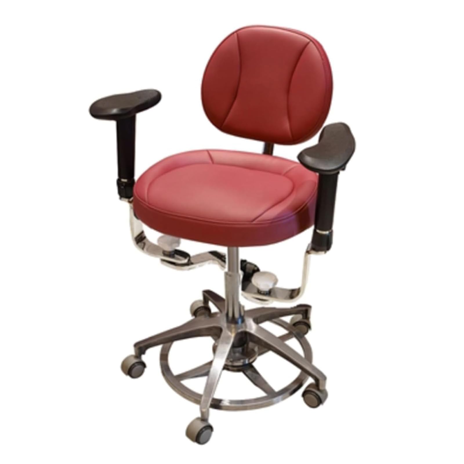 360° Swivel Mobile Chair Dental Doctor's Stool Microfiber Leather Dental Assistant Chair Height Adjustable for Clinics, Dental Offices, Labs,A9