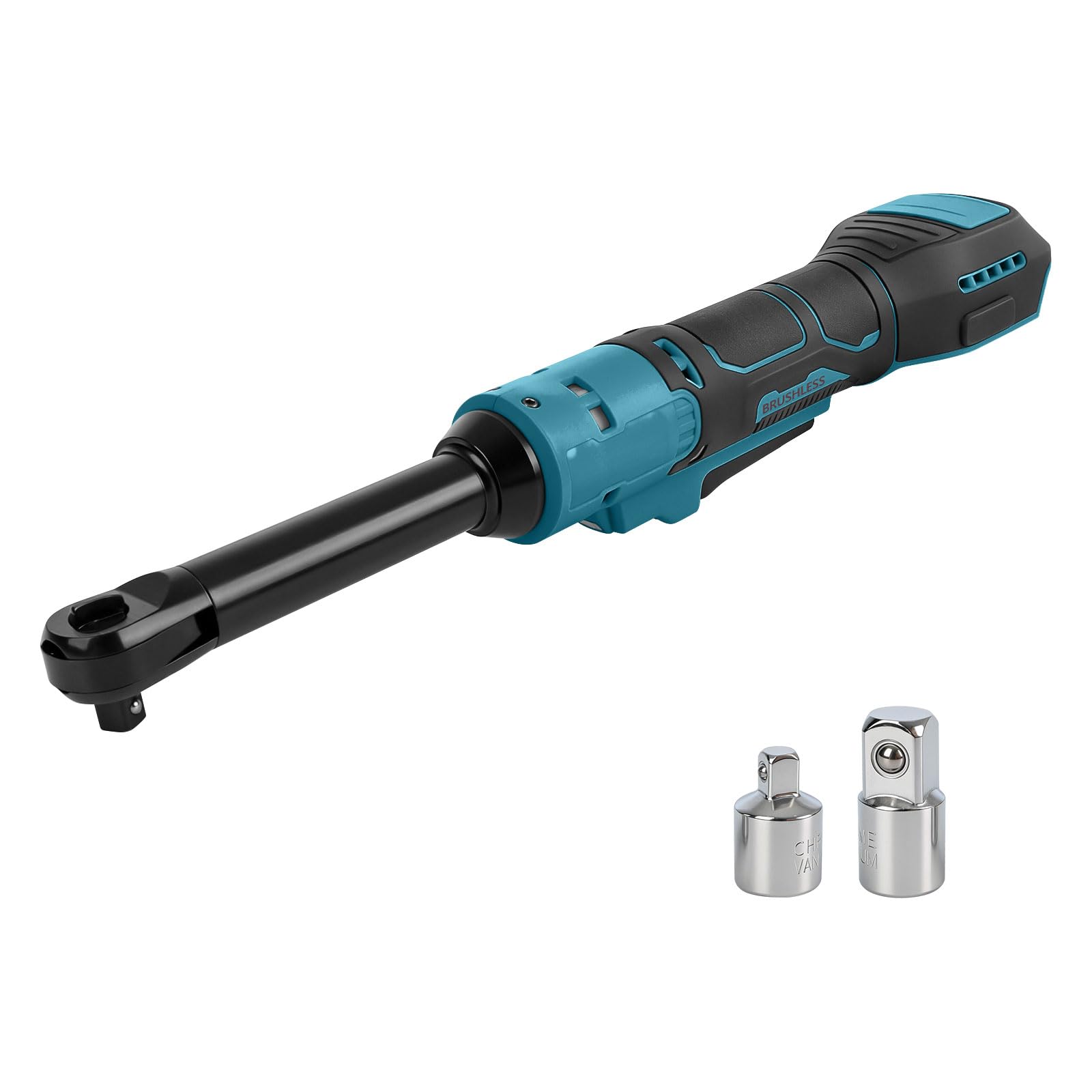 Llave de carraca mejorada sin escobillas de 3/8" para batería Makita de 18 V, 80 N.m, 320 rpm, velocidad variable, llave de carraca eléctrica extendida con iluminación LED