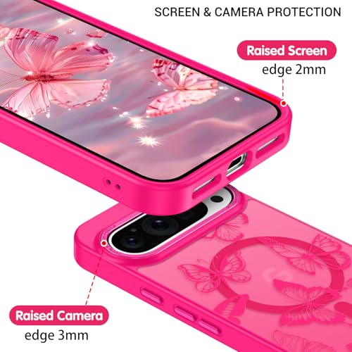 Coque Google Pixel 10 MagSafe BENTOBEN motif papillon rose