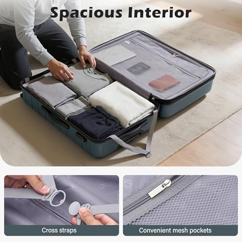 Coolife 28-Inch Expandable Hard Shell Suitcase