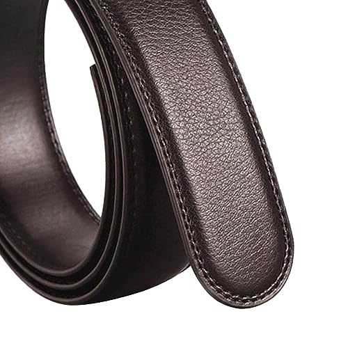 jojomis PU Leather Ratchet Belt Without Buckle Automatic Belt Men's Replacement Strap Waist Belt Fit Jeans Brown 1.38inchx47.24inch3