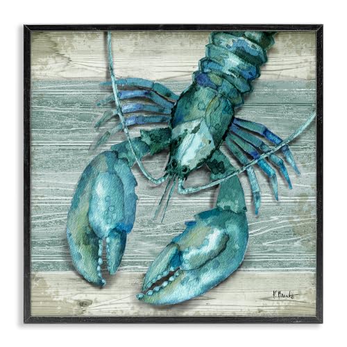 Rustic Lobster Nautical Sealife, 24 x 24 Inch Framed Giclée Print