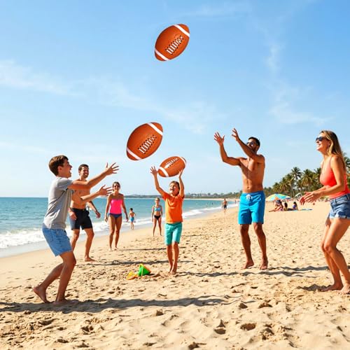 LovesTown Inflatable Footballs, 12 Inch Blow Up Football for Birthday Decoration Supplies, Sport Game Prizes, Outdoor Sports Games, Pool Beach Toys, Party Favors and Goodie Bags Stuffers - Thumbnail 3