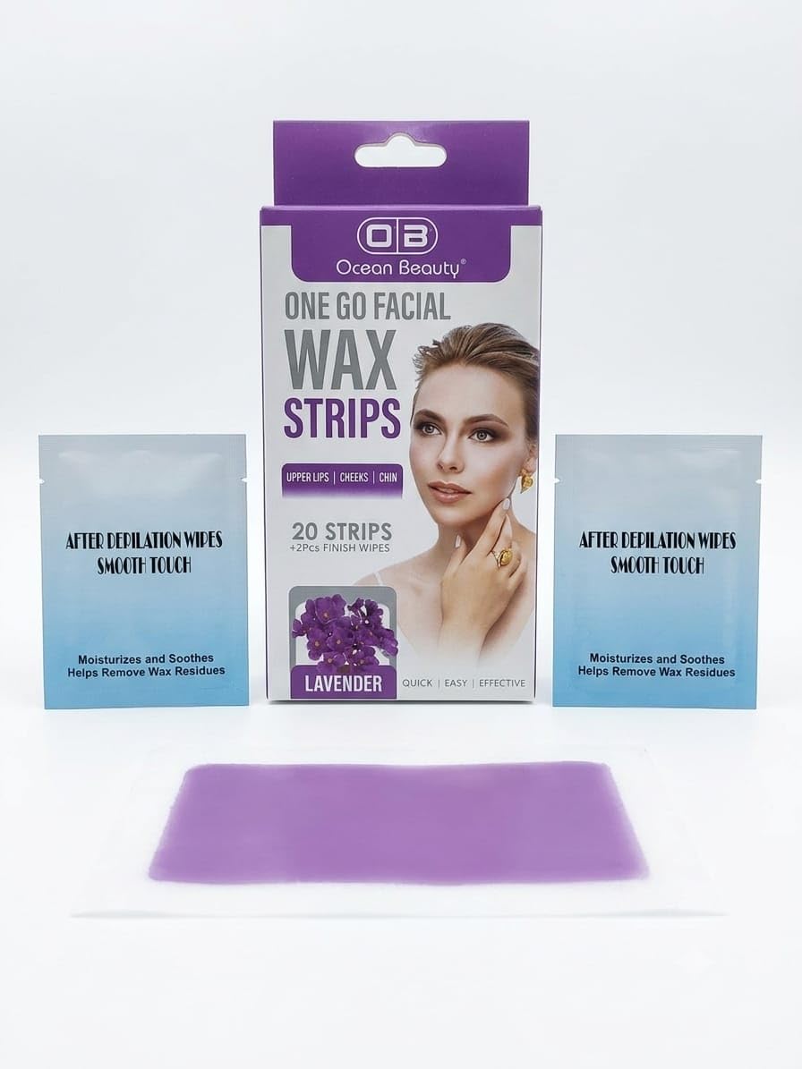 One Go Facial Wax Strips 20Strips | Upper Lips, Cheeks & Chin, Includes Finish Wipes-image-45