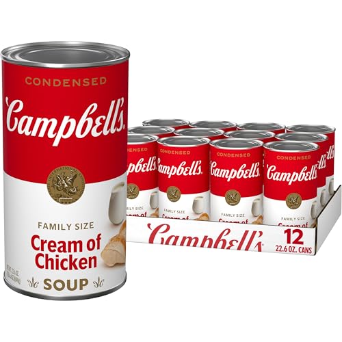 Image of Campbell's Condensed Cream of Chicken Soup, Family Size 22.6 Ounce Can (Pack of 12)