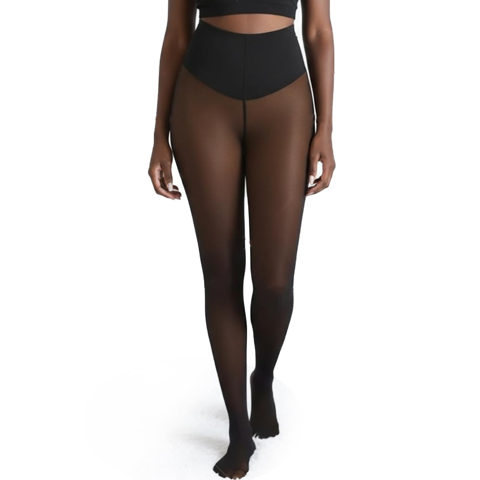Wryhaul Women's D 2026 New Compression Ban Model One-Seam Translucent Fleece Line Tights, One-Seam Shaping Fleece Leggings, Curvebaby Leggings, With Tummy Control & Butt Lifting Esign (,Xl)