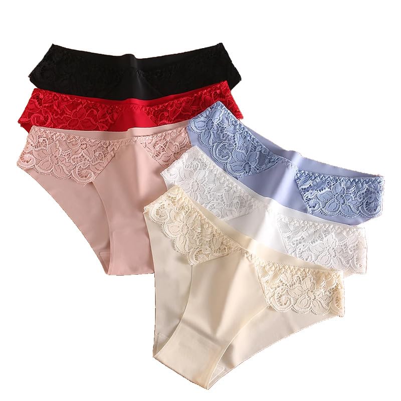 Bragas Tanga De Mujer - 10 Unids/Set De Bragas Sexis para Mujer, Ropa Interior De Encaje Sin Costuras, Bragas De Moda, Lencería Suave Transpirable, Tangas De Color Sólido