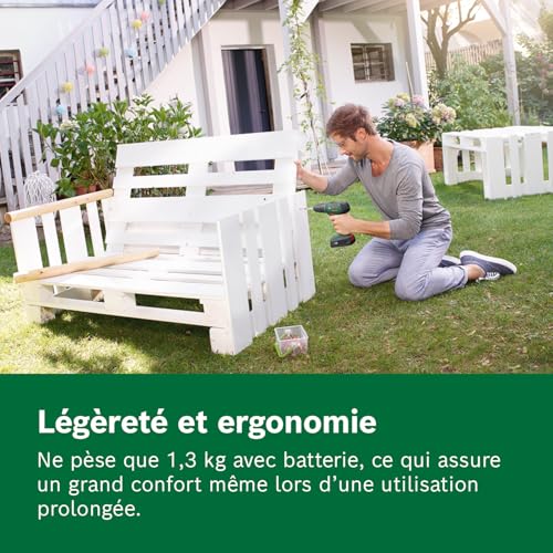 Bosch perceuse-visseuse sans fil UniversalDrill 18V (1 batterie, système 18 V, livré avec deux embouts de vissage et coffret)