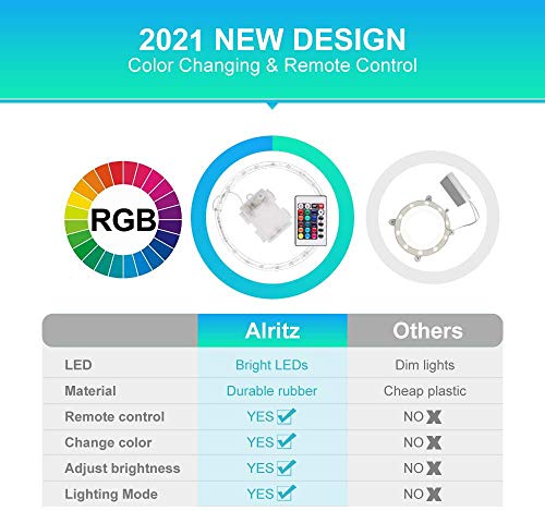 Alritz Cornhole Lights, 16 Color Changing Corn Hole LED Night Lights Standard Cornhole Board Ring Lights with Remote Control for Family Backyard Bean Bags Toss Game, Set of 2