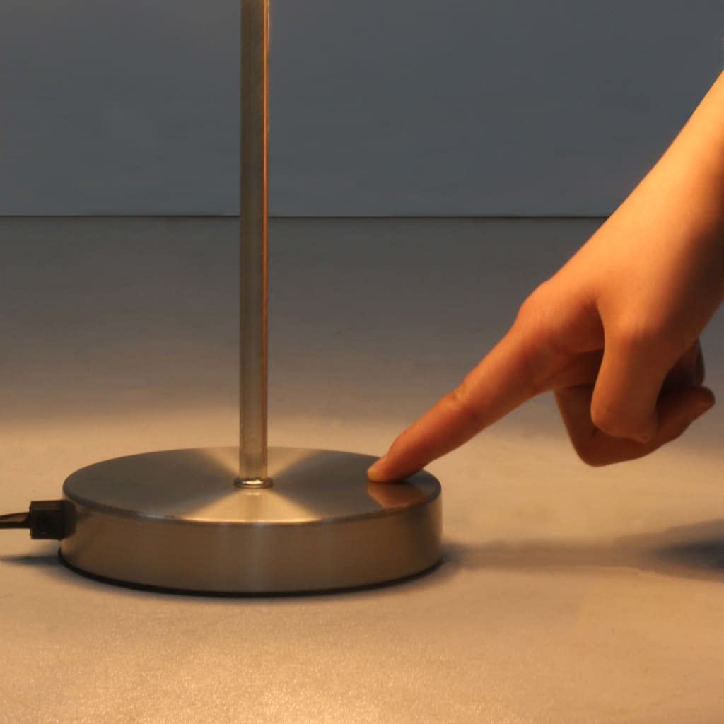 vidaXL 2X Lámparas de Mesa de Encendido Táctil Luz Encima de Mesita Mueble Escritorio Blanco y Plateado