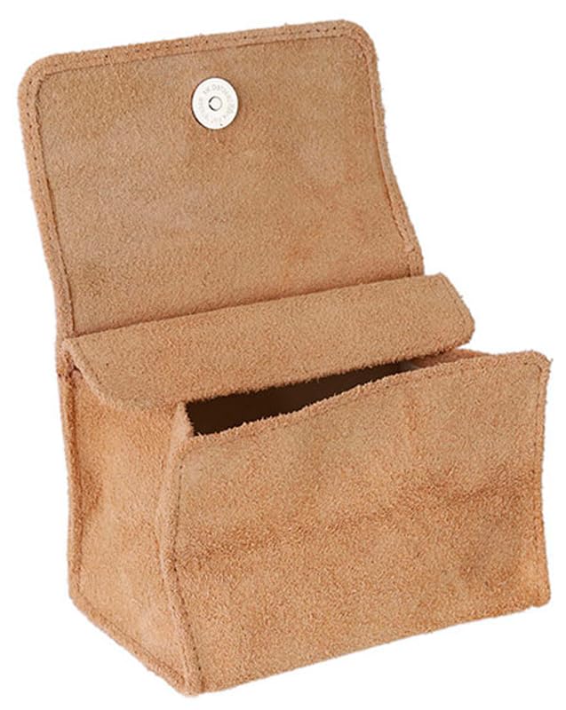 Genuine Leather or Suede Box Pipe Accessory Tobacco Pouch (Tan Suede)