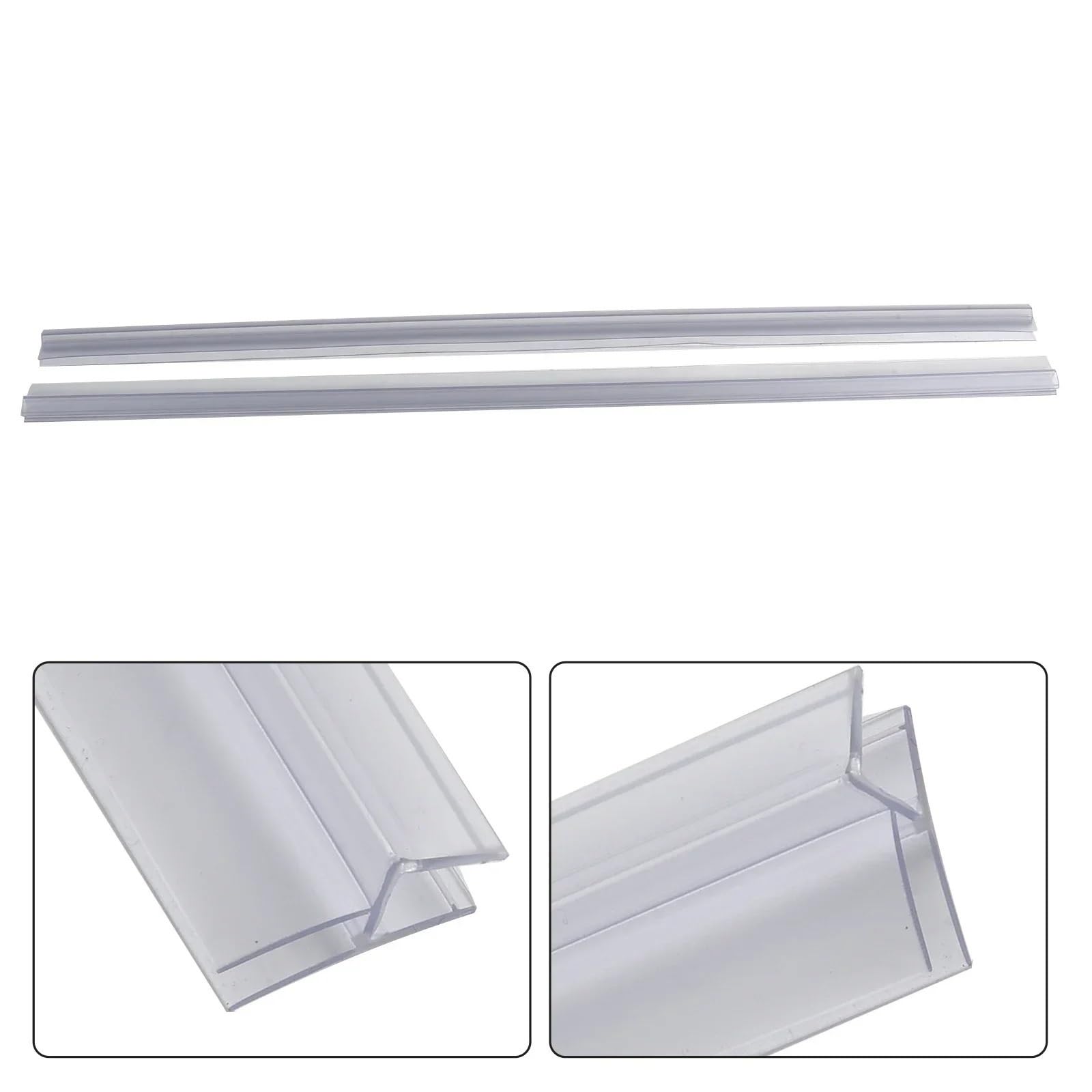 4 m Türdichtungsstreifen, Dichtungsstreifen, Duschwand-Dichtungsstreifen, Badezimmerzubehör, Tür, Badewanne, Dusche, transparenter Wasserabweiser, 100 cm, PVC für Duschtüren, Glas(12mm)